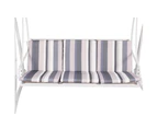 Gardeon Outdoor Swing Chair Garden Bench Furniture Canopy 3 Seater White Grey