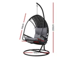 Gardeon Outdoor Egg Swing Chair Wicker Furniture Pod Stand Armrest Black