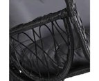 Gardeon Outdoor Egg Swing Chair Wicker Furniture Pod Stand Armrest Black