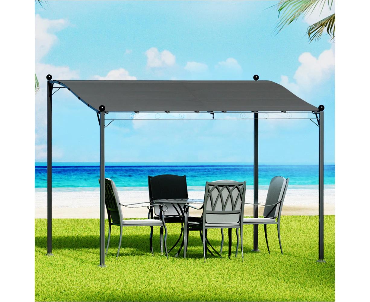 InstaHut Gazebo Marquee 3m Outdoor Event Wedding Tent Camping Party Shade Iron Art Canopy Grey