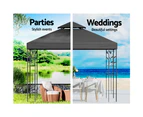 InstaHut Gazebo 3x3m Marquee Outdoor Wedding Party Event Tent Home Iron Art Shade Grey