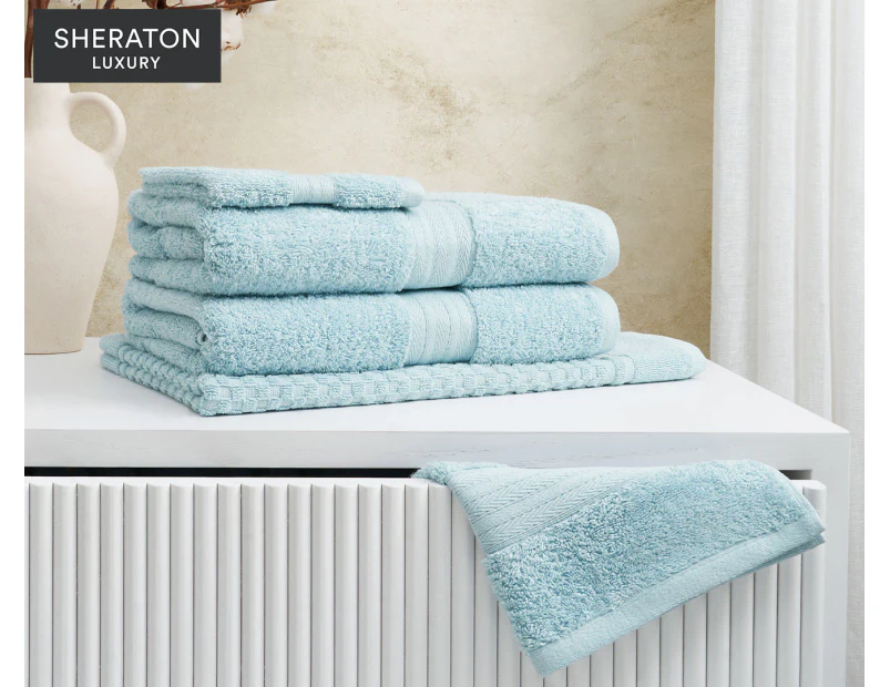 Sheraton Luxury Egyptian Cotton 5 Piece Towel Set Porcelain Blue