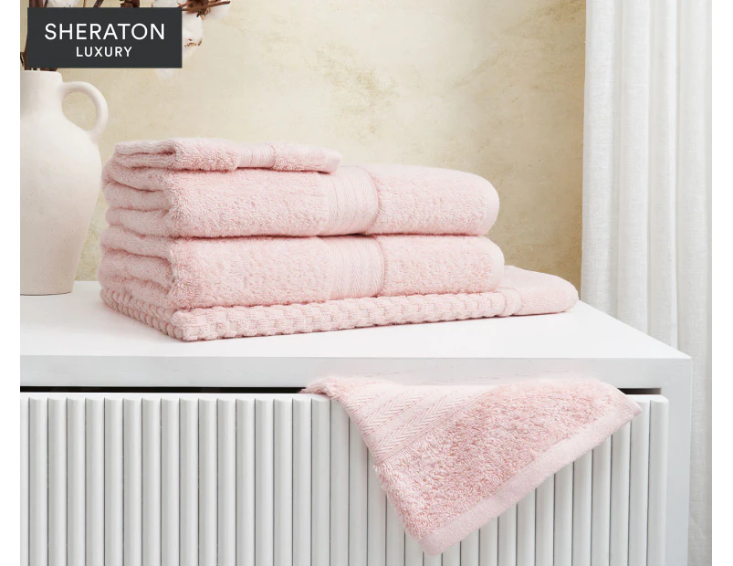 Sheraton Luxury Egyptian Cotton 5-Piece Towel Set - Pink Mist