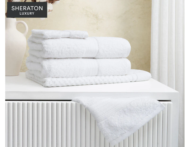 Sheraton Luxury Egyptian Cotton 5-Piece Towel Set - White