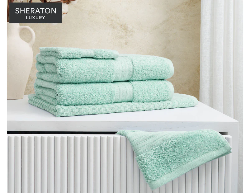 Sheraton Luxury Egyptian Cotton 5-Piece Towel Set - Frosted Mint