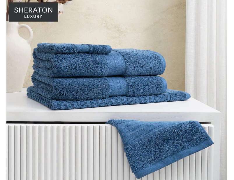Sheraton Luxury Egyptian Cotton 5-Piece  Towel Set - Deep Blue