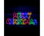 Christmas LED Motif Animated Merry Christmas 160x60cm Rainbow Edition Outdoor