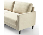 Zinus Benton Mid-Century Fabric Upholstered Sofa 3 Seater - Beige