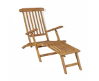 vidaXL Deck Chair with Footrest Solid Teak Wood