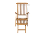 vidaXL Deck Chair with Footrest Solid Teak Wood