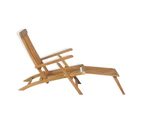 vidaXL Deck Chair with Footrest Solid Teak Wood