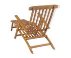 vidaXL Deck Chair with Footrest Solid Teak Wood