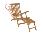 vidaXL Deck Chair with Footrest Solid Teak Wood