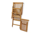 vidaXL Deck Chair with Footrest Solid Teak Wood