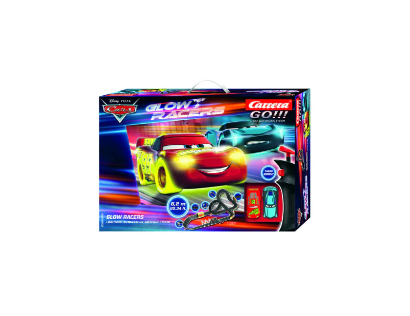 Carrera Disney Cars Glow Racers High speed Slot Car Childrens Toy Play Set 6y+