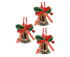 Decorative Gold Christmas Bell Hanging Ornaments - 3 x 50mm