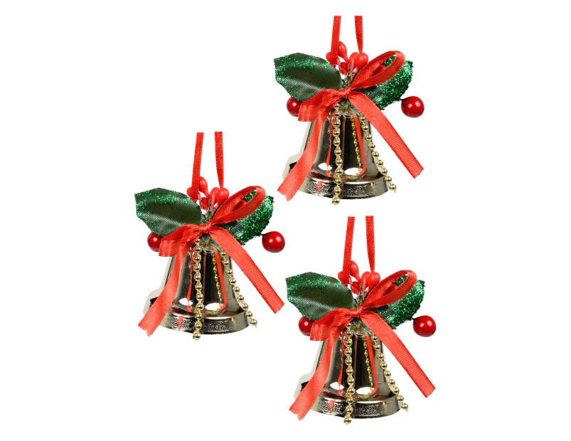 Decorative Gold Christmas Bell Hanging Ornaments - 3 x 50mm