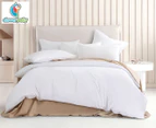 CleverPolly Vintage Washed Microfibre Quilt Cover Set - White