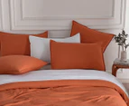 CleverPolly Vintage Washed Microfibre Quilt Cover Set - Terracotta