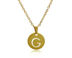 Georgiadis Personalized Gold Plated Stainless Steel Initial Letter Charm Pendant Necklace