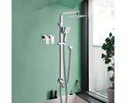 WELS 200mm Rainfall Shower head Set Square Bathroom Shower handheld head Brass diverter Shower taps Chrome