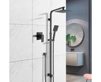 WELS 200mm Rainfall Shower head Set Square Bathroom Shower handheld head Brass diverter Shower mixer tap Black