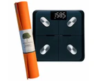 Jade Yoga Harmony Mat - Orange & Etekcity Scale for Body Weight and Fat Percentage - Black Bundle