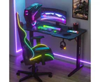 Advwin Gaming Office Desk Ergonomic Racer Table Carbon Fiber Gamer Workstation with Cup Holder & Headset Hook 120cm