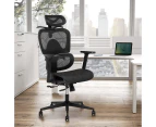 Advwin Mesh Office Chair Ergonomic High Back Executive Seat with Adjustable Headrest Sliding Cushion Lumbar Support Black