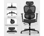 Advwin Mesh Office Chair Ergonomic High Back Executive Seat with Adjustable Headrest Sliding Cushion Lumbar Support Black