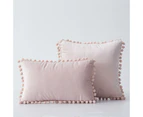 Hyper Cover Pom Pom Velvet Cushion Cover - Pink