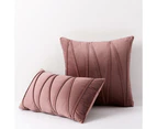 Hyper Cover Bandage Stripes Velvet Cushion Cover - Rosy Brown
