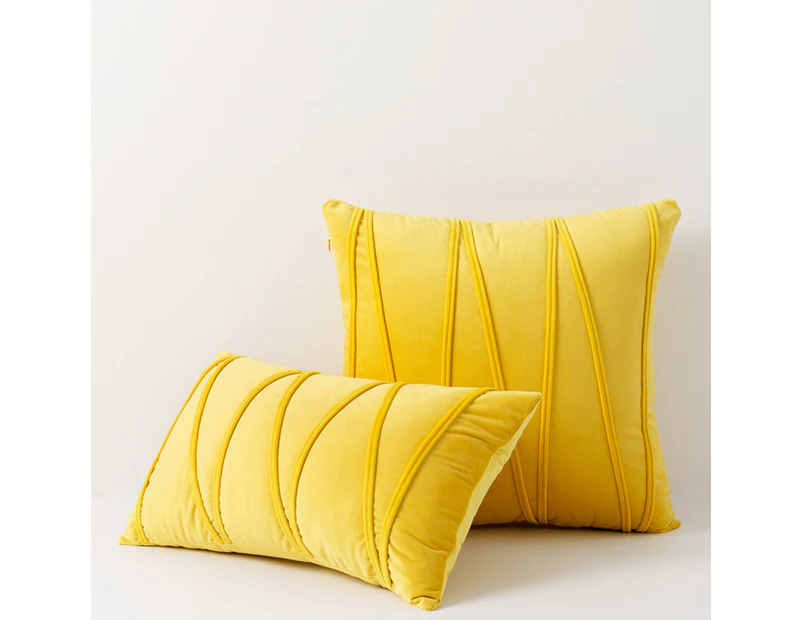 Hyper Cover Bandage Stripes Velvet Cushion Cover - Yellow