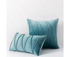 Hyper Cover Bandage Stripes Velvet Cushion Cover - Turquoise