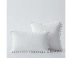Hyper Cover Pom Pom Velvet Cushion Cover - White