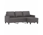 vidaXL 3-Seater Sofa with Footstool Grey 180 cm Faux Leather