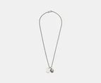 GUESS Lion Tag Logo Necklace - Silver