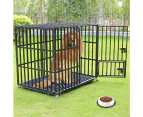 UNHO Heavy Duty Anti-chew Dog Cage Pet Dog Crate Kennel w/ Removable Tray