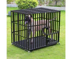 UNHO Heavy Duty Anti-chew Dog Cage Pet Dog Crate Kennel w/ Removable Tray
