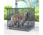 UNHO Heavy Duty Anti-chew Dog Cage Pet Dog Crate Kennel w/ Removable Tray