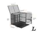 UNHO Heavy Duty Anti-chew Dog Cage Pet Dog Crate Kennel w/ Removable Tray