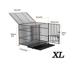 UNHO Heavy Duty Anti-chew Dog Cage Pet Dog Crate Kennel w/ Removable Tray