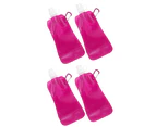 4x Doozie 450ml Collapsible/Camping Water/Drink Bottle Gym/Sport/BPA Free Pink