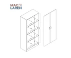 Maclaren Macey Double Door Cupboard Tall Storage Cabinet White White