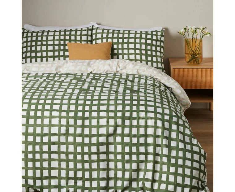 Target Carter Painted Grid Quilt Cover Set - Green