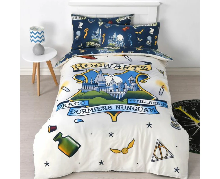 Harry Potter Hogwarts Quilt Cover Set - White