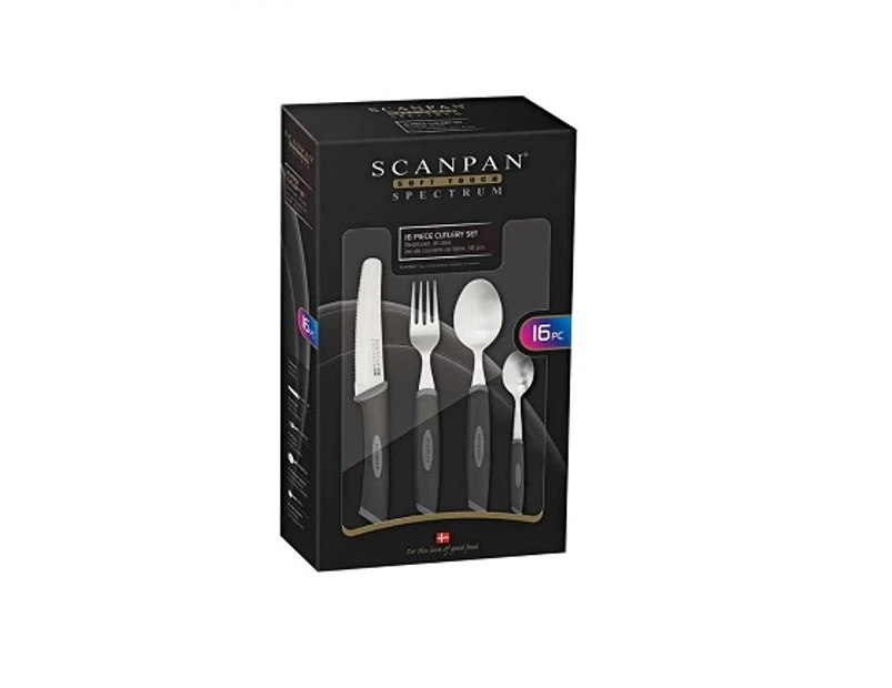 Scanpan 16-Piece Spectrum Cutlery Set - Black/Silver