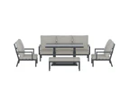 Gardeon 5-Piece Outdoor Furniture Setting Table Chair Set Aluminium Sofa 7-Seater