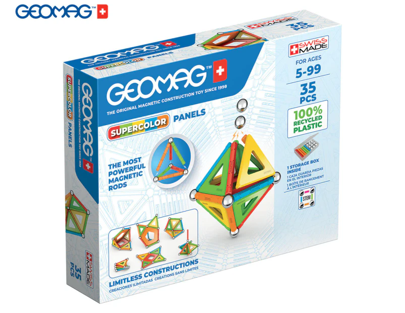 Geomag 35-Piece SuperColour Panels Magnetic Construction Playset