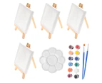 Mini Canvases Easels Acrylic Paint Set Small Easel Stands Painting Canvas Kit